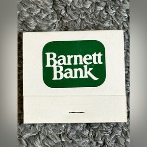 Vintage Matchbook Barnett Bank Preowned Green Florida Matches